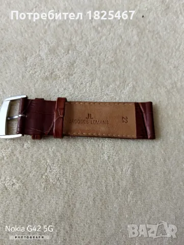 Кожена каишка Jacques lemans , снимка 2 - Каишки за часовници - 50323488