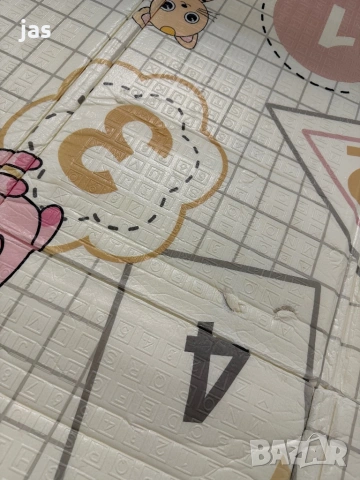 Двулицев образователен килим за игра в бежово - 180х200, снимка 5 - Други - 53883497