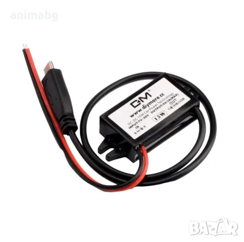 ANIMABG Конвертор от 12V на 5V, USB Type-C изход, 3A, снимка 6 - Друга електроника - 49748402