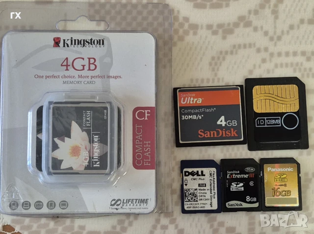 128mb, 4gb Compact flash CF , Smart Media 128мб, SD карти, снимка 2 - Чанти, стативи, аксесоари - 49881974