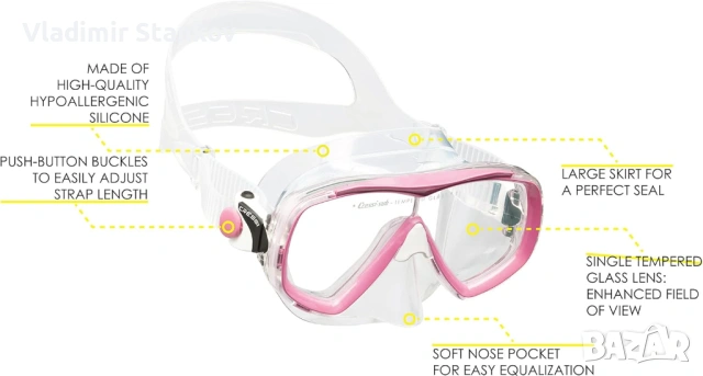 Комплект маска, плавници и шнорхел Креси, снимка 2 - Водни спортове - 53518203