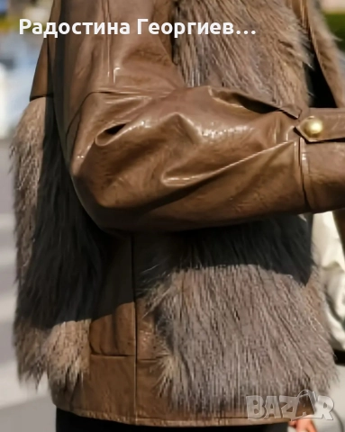 Дамско стилно яке от еко кожа , снимка 4 - Якета - 52941615