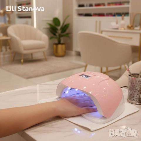 Професионална UV/LED лампа POLYUV 110W – За всички гел лакове, авто сензор. , снимка 8 - Педикюр и маникюр - 52753480