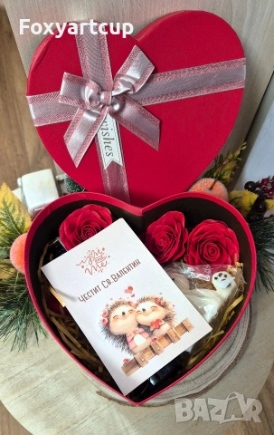 Луксозен подаръчен комплект за Св.Валентин , снимка 2 - Романтични подаръци - 53376660