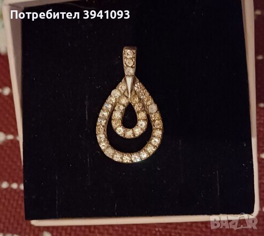 Сребърна висулка капка, снимка 1 - Колиета, медальони, синджири - 45753691