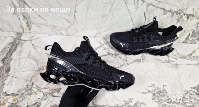 Puma Мъжки Черни Маратонки👟Мъжки Спортни Обувки Пума - С Черен Или Сив Акцент Код P1143, снимка 8 - Маратонки - 51702968