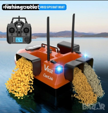 Лодка за захранка V802 4 Резервоара, 3kg, 500m обхват, скорост 15km/h, снимка 12 - Такъми - 53815455