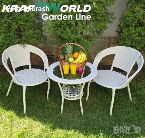 Ратанова Маса и 2 Стола + Луксозна Висяща Люлка тип Гнездо – Градински Комплект за Релакс, снимка 7 - Градински мебели, декорация  - 50634269