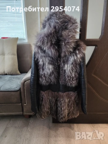 дамско яке от естествена кожа и естествен косъм мл-120лв