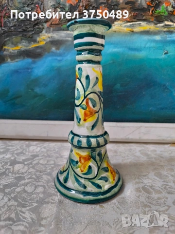 Керамичен свещник майолика 