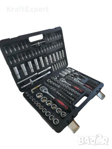 Комплект инструменти KraftWorld гедоре 172 части – хром-ванадиева стомана, снимка 3 - Куфари с инструменти - 50681425