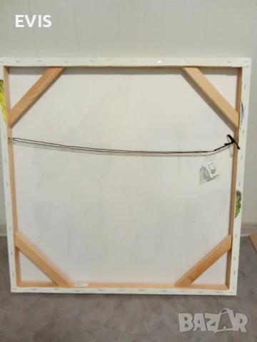 Картина с пеперуди 60x60 см върху дървена рамка, снимка 2 - Картини - 50805773