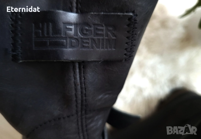 Черни боти ЕСТЕСТВЕНА кожа TOMMY HILFIGER , снимка 3 - Дамски боти - 51863256