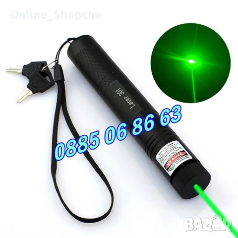 Лазер пойнтер с проекция до 10000 метра, мощен зелен лазер, снимка 3 - Къмпинг осветление - 50513853