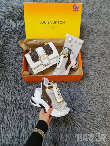 дамски сандали на платформа и чанта louis vuitton , снимка 4 - Сандали - 46912773