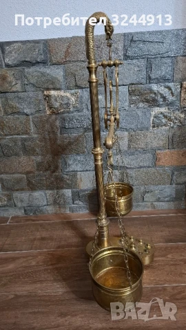 Масивна месингова везна , снимка 4 - Антикварни и старинни предмети - 51409916