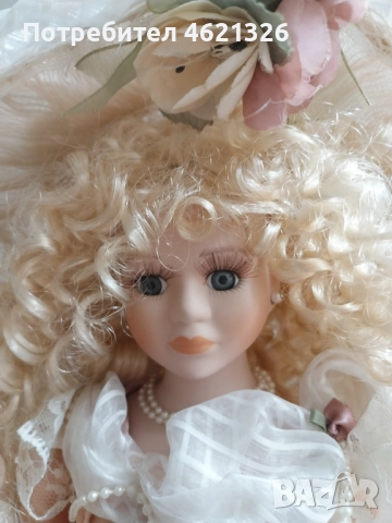 Винтидж френска порцеланова кукла от 80-те години, викториански стил, снимка 2 - Декорация за дома - 52043355