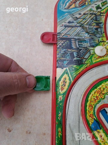 стара унгарска ламаринена играчка писта с коли, снимка 10 - Колекции - 53996300