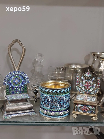 RRR. Сребърен 88 подстакан,изработен от руски ювелир( И.П.Хлебников поставчик императорского двора), снимка 6 - Антикварни и старинни предмети - 52826483