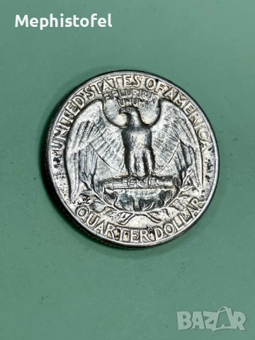 1/4 долар (Quarter) 1964 г, САЩ - сребърна монета, снимка 3 - Нумизматика и бонистика - 51202108