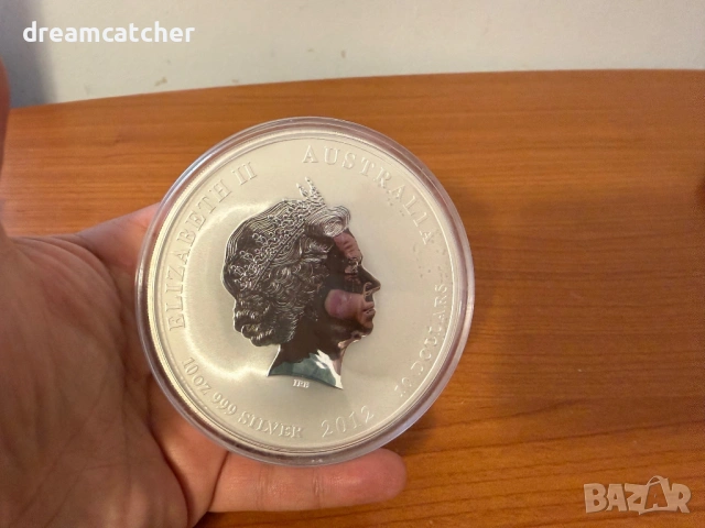 10 OZ СРЕБРО 2012 - ГОДИНА НА ДРАКОНА ЛУНАР - АВСТРАЛИЯ МОНЕТА, снимка 4 - Нумизматика и бонистика - 54280965
