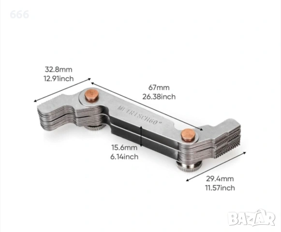 Комплект инструменти за измерване на резба + шублер болтове , снимка 8 - Други инструменти - 54143059