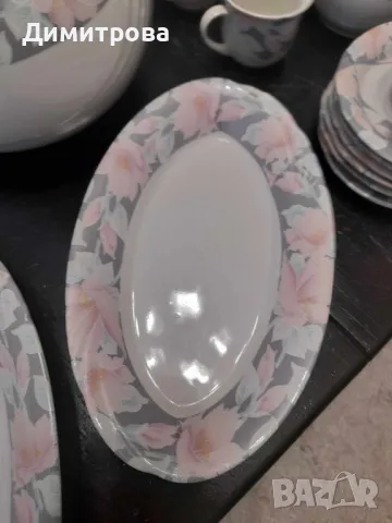 Голям ретро порцеланов сервиз за хранене, чай и кафе, снимка 6 - Сервизи - 49869309