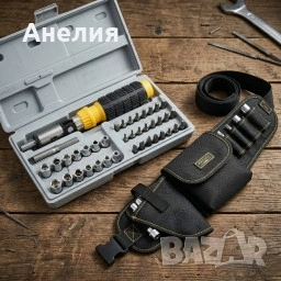 Комплект инструменти AIWA в кутия 41 части + Подарък Многофункционална работна чанта 