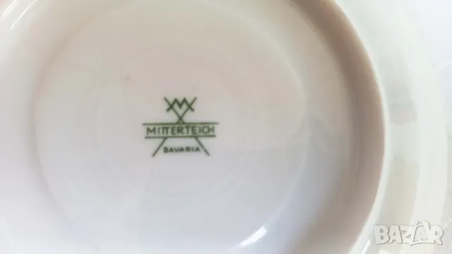 Чаша, подложна и десертна чиния с жълти рози - Mitterteich, снимка 4 - Чаши - 49830649