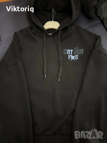 Дамско черно худи, снимка 3 - Спортни екипи - 52878719