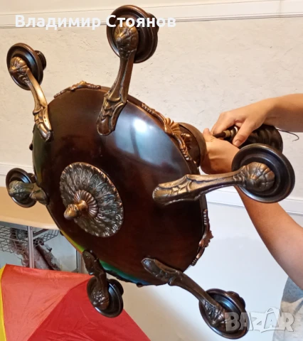 Винтидж полилей - 6 осветителни тела, класически дизайн, снимка 4 - Полилеи - 50674328