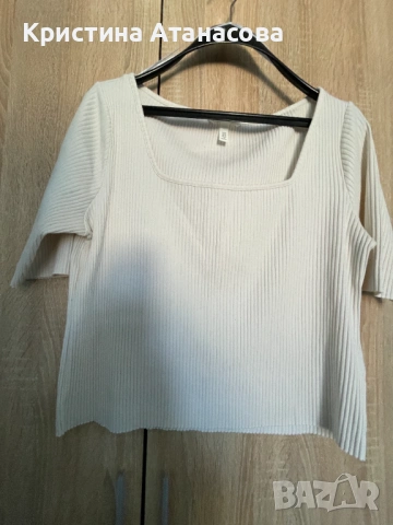 Блуза рипс с квадратно деколте