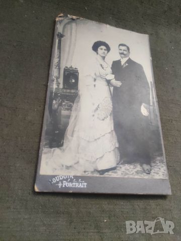 Продавам 2 стари снимки :Младоженци 1910 Ямбол - руска фотография Коган Сливен , снимка 1 - Други ценни предмети - 45520228