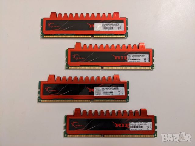 Маркови рам памети G.SKILL RIPJAWS 8GB (4x2GB) DDR3 1600MHZ F3-12800CL9D DIMM CL9 GAMING , снимка 2 - RAM памет - 46713345