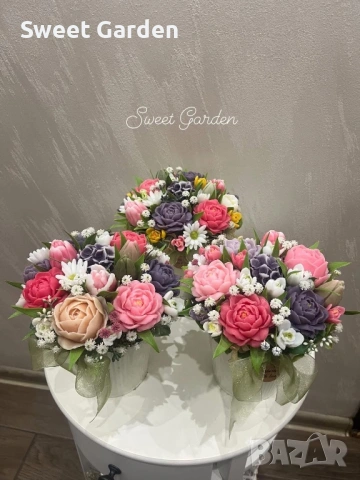 Аранжировки от ароматни сапунени цветя.., снимка 2 - Подаръци за жени - 54091043