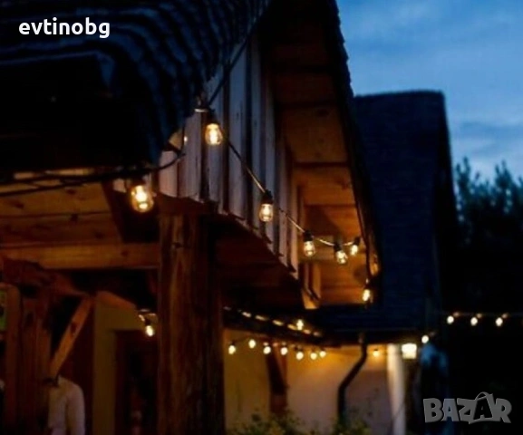 Водоустойчив гирлянд за външно осветление с 10 броя LED крушки, снимка 5 - Други - 54058121