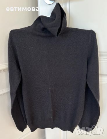 Поло пуловер MaxMara, Италия, вълна, черен, снимка 17 - Блузи с дълъг ръкав и пуловери - 45359619