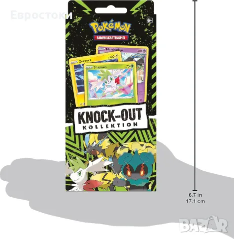 Pokémon – игра с разменни карти Knock Out Collection Shaymin, Zeraora & Marshadow. Немска версия, снимка 5 - Колекции - 47458451