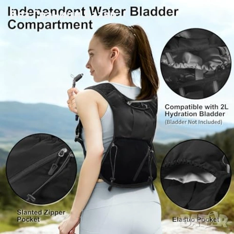 Нов Ултралек трейл елек за хидратация 2L + джоб за телефон 6.5" за спорт, снимка 7 - Други спортове - 53524770