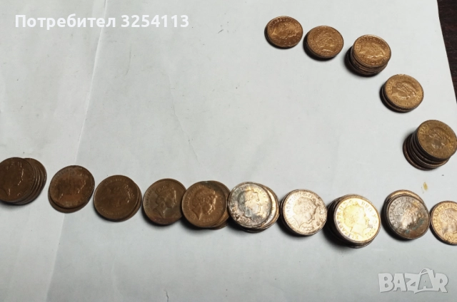 Монети от 1 и 2 пенса 128бр.