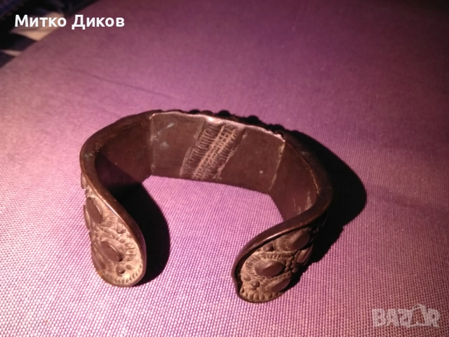 Сребърна гривна рогатка с позлата кубелия сачан 100грама, снимка 4 - Гривни - 52708574