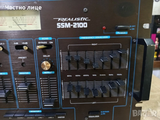 "Realistic"SSM-2100.Стерео аудио миксер,с еквалайзер,ехо,и фоно предусилвател , снимка 2 - Еквалайзери - 54223247