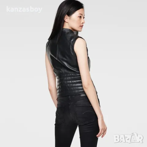  G-star 5620 Custom Zip Leather - страхотен Дамски Елек Естествена Кожa М, снимка 2 - Якета - 50150337