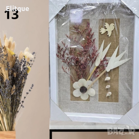 Декорация за стена, крафт картина с хербарии, различни видове 43.5cm*31.5cm, снимка 13 - Картини - 52895784