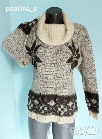 Два броя / Дамски пухкав пуловер с поло яка , снимка 5 - Блузи с дълъг ръкав и пуловери - 52503440