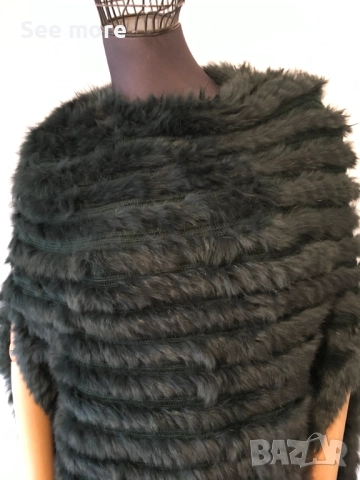 Marella Пончо естествен косъм заек М, снимка 3 - Якета - 52666937