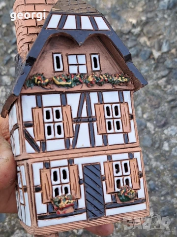 немска колекционерска керамична къщичка свещник , снимка 4 - Декорация за дома - 51306864