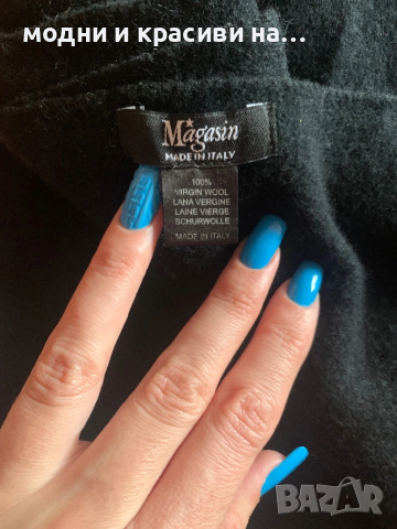 Зимен черен шал  с ресни (фина вълна virgin wool), снимка 7 - Шалове - 53056623