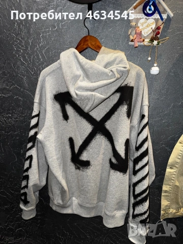 ЧИСТО НОВ 100% ОРИГИНАЛЕН Off-White Spray Can Arrow Hoodie, снимка 6 - Суичъри - 53151980