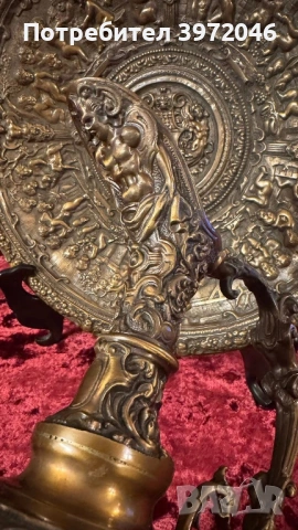 Бронзова кана и масивен поднос , снимка 7 - Антикварни и старинни предмети - 53922316